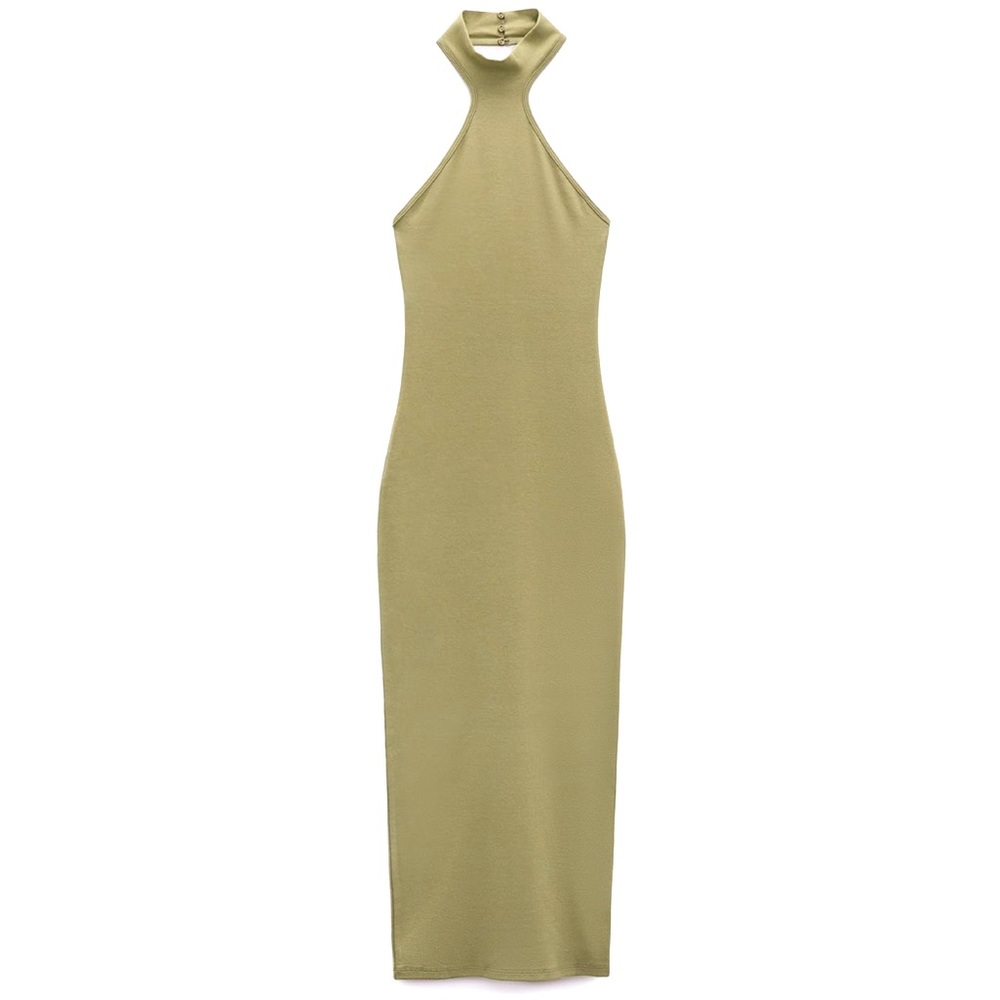 ZARA NWT green halter dress size S